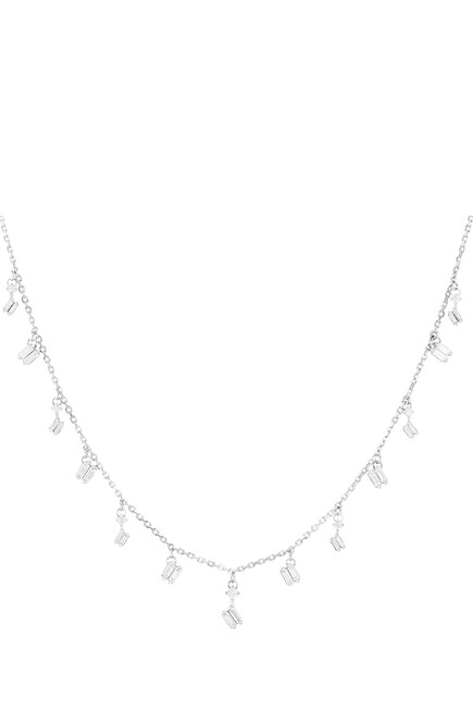 Dangling Diamond Baguette Necklace
